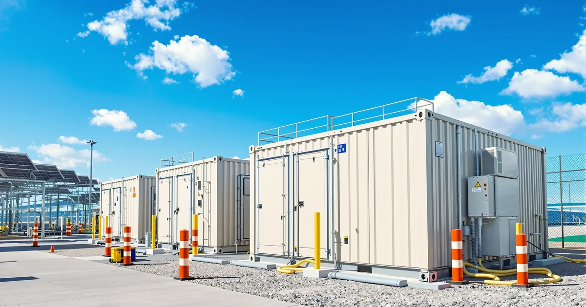 Kontenerowy magazyn energii BESS podczas inspekcji bezpieczeństwa pożarowego