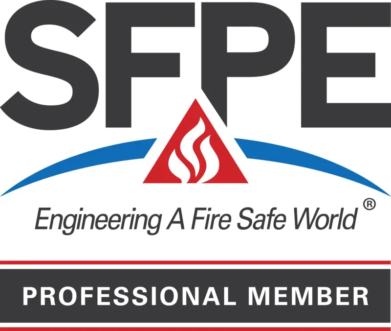 Logo SFPE Professional Member — Society of Fire Protection Engineers, Engineering A Fire Safe World